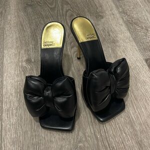 Jeffrey Campbell Black Bow Down Slide Sandal